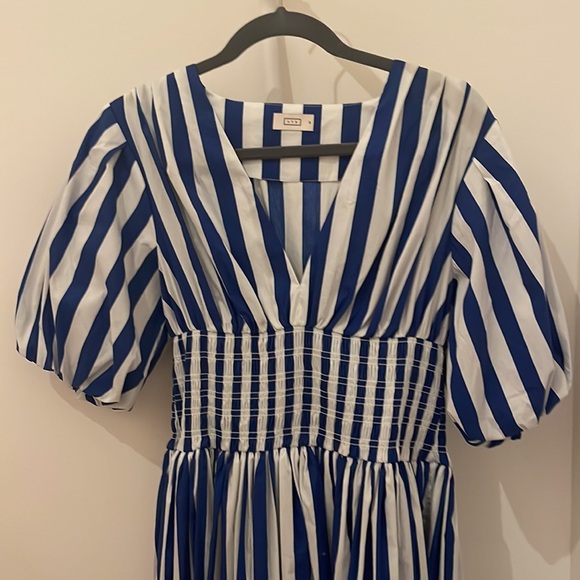 AYR “Extra Extra” blue striped cotton poplin dress - Picture 2 of 5